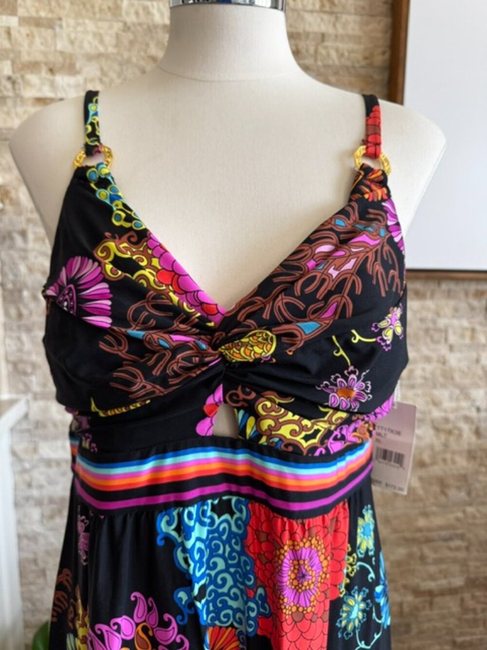 Trina Turk Electric Reef Maxi Dress Swimsuit Cover Up Size XL NWT - Picture 2 of 11
